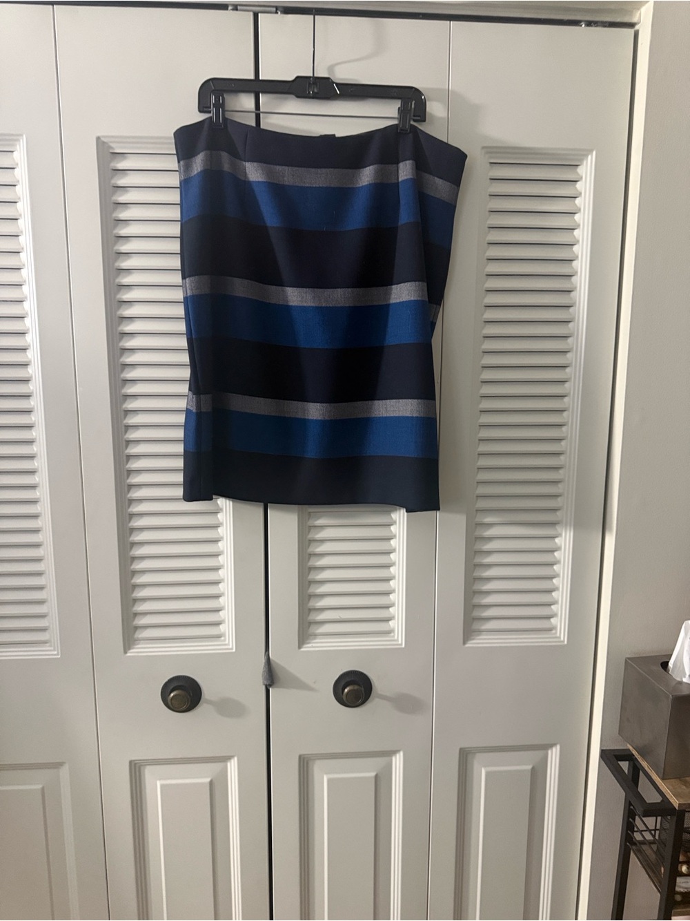 Classic Navy & Blue Striped Mini Skirt